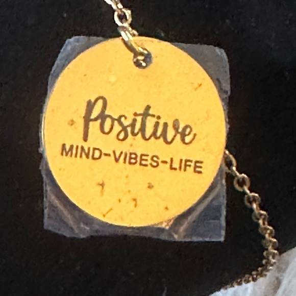 Faux Gold  Plated Positive Mind Vibes Life Adjustable Necklace - Picture 2 of 9